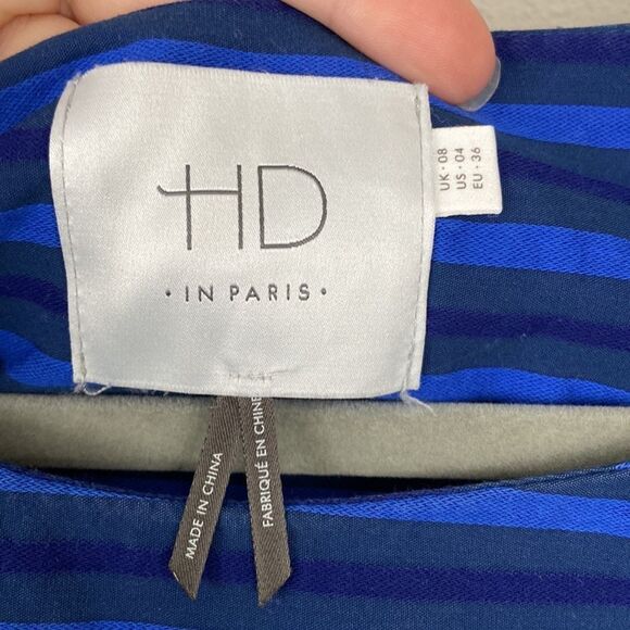 Anthropologie HD in Paris Blue Striped Shift Dress size 4 - Picture 3 of 8
